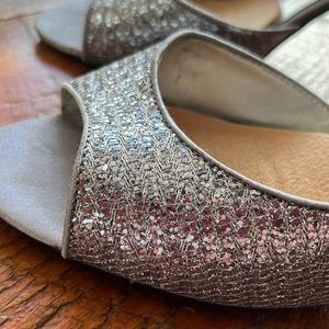 Metallic silver heels by Nina